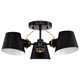 Nuvo Lighting - 60-7384 - Three Light Semi Flush Mount - Baxter - Black / Burnished Brass