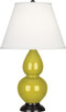 Robert Abbey - CI11X - One Light Accent Lamp - Small Double Gourd - Citron Glazed Ceramic w/Deep Patina Bronze