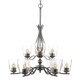 Toltec Lighting - 249-AS-461 - Nine Light Chandelier - Revo - Aged Silver