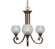 Toltec Lighting - 253-BRZ-5110 - Three Light Chandelier - Curl - Bronze