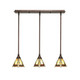 Toltec Lighting - 25-BRZ-9345 - Three Light Linear Pendalier - Stem - Bronze