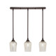 Toltec Lighting - 25-DG-4253 - Three Light Linear Pendalier - Stem - Dark Granite