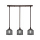 Toltec Lighting - 25-DG-4612 - Three Light Linear Pendalier - Stem - Dark Granite