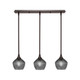 Toltec Lighting - 25-DG-4622 - Three Light Linear Pendalier - Stem - Dark Granite
