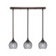 Toltec Lighting - 25-DG-5112 - Three Light Linear Pendalier - Stem - Dark Granite