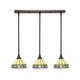 Toltec Lighting - 25-DG-9405 - Three Light Linear Pendalier - Stem - Dark Granite