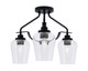 Toltec Lighting - 2607-MB-210 - Three Light Semi-Flush Mount - Odyssey - Matte Black