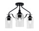 Toltec Lighting - 2607-MB-300 - Three Light Semi-Flush Mount - Odyssey - Matte Black