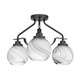Toltec Lighting - 2607-MB-4109 - Three Light Semi-Flush Mount - Odyssey - Matte Black