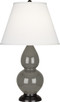 Robert Abbey - CR11X - One Light Accent Lamp - Small Double Gourd - Ash Glazed Ceramic w/Deep Patina Bronze