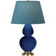 Robert Abbey - CT20B - One Light Table Lamp - Double Gourd - Cobalt Glazed Ceramic w/Antique Natural Brass