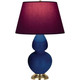 Robert Abbey - CT20P - One Light Table Lamp - Double Gourd - Cobalt Glazed Ceramic w/Antique Natural Brass