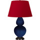 Robert Abbey - CT21R - One Light Table Lamp - Double Gourd - Cobalt Glazed Ceramic w/Deep Patina Bronze