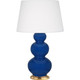 Robert Abbey - CT40X - One Light Table Lamp - Triple Gourd - Cobalt Glazed Ceramic w/Antique Natural Brass