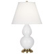 Robert Abbey - DY10X - One Light Accent Lamp - Small Double Gourd - Daisy Glazed Ceramic w/Antique Natural Brass