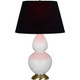 Robert Abbey - DY20K - One Light Table Lamp - Double Gourd - Daisy Glazed Ceramic w/Antique Natural Brass