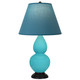 Robert Abbey - EB11B - One Light Accent Lamp - Small Double Gourd - Egg Blue Glazed Ceramic w/Deep Patina Bronze