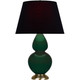 Robert Abbey - JU20K - One Light Table Lamp - Double Gourd - Jungle Glazed Ceramic w/Antique Natural Brass