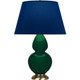 Robert Abbey - JU20N - One Light Table Lamp - Double Gourd - Jungle Glazed Ceramic w/Antique Natural Brass