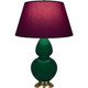 Robert Abbey - JU20P - One Light Table Lamp - Double Gourd - Jungle Glazed Ceramic w/Antique Natural Brass