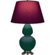 Robert Abbey - JU22P - One Light Table Lamp - Double Gourd - Jungle Glazed Ceramic w/Antique Silvered