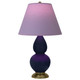 Robert Abbey - MB10L - One Light Accent Lamp - Small Double Gourd - Midnight Blue Glazed Ceramic w/Antique Natural Brass