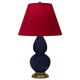Robert Abbey - MB10R - One Light Accent Lamp - Small Double Gourd - Midnight Blue Glazed Ceramic w/Antique Natural Brass