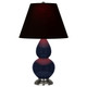 Robert Abbey - MB12K - One Light Accent Lamp - Small Double Gourd - Midnight Blue Glazed Ceramic w/Antique Silver