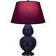 Robert Abbey - MB21P - One Light Table Lamp - Double Gourd - Midnight Blue Glazed Ceramic w/Deep Patina Bronze