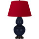 Robert Abbey - MB21R - One Light Table Lamp - Double Gourd - Midnight Blue Glazed Ceramic w/Deep Patina Bronze