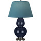 Robert Abbey - MB22B - One Light Table Lamp - Double Gourd - Midnight Blue Glazed Ceramic w/Antique Silvered