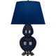 Robert Abbey - MB22N - One Light Table Lamp - Double Gourd - Midnight Blue Glazed Ceramic w/Antique Silvered
