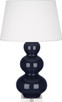 Robert Abbey - MB43X - One Light Table Lamp - Triple Gourd - Midnight Blue Glazed Ceramic w/Lucite