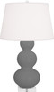 Robert Abbey - MCR43 - One Light Table Lamp - Triple Gourd - Matte Ash Glazed Ceramic w/Lucite