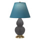 Robert Abbey - MCR50B - One Light Accent Lamp - Small Double Gourd - Matte Ash Glazed Ceramic w/Antique Natural Brass