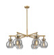 Innovations - 410-6CR-BB-G410-7SM - Six Light Chandelier - Downtown Urban - Brushed Brass