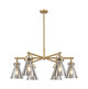 Innovations - 410-6CR-BB-G411-7SM - Six Light Chandelier - Downtown Urban - Brushed Brass