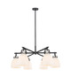 Innovations - 410-6CR-BK-G412-7WH - Six Light Chandelier - Downtown Urban - Matte Black