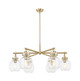 Innovations - 410-6CR-CB-G410-7CL - Six Light Chandelier - Downtown Urban - Champagne Bronze