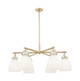 Innovations - 410-6CR-CB-G412-7WH - Six Light Chandelier - Downtown Urban - Champagne Bronze