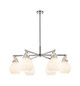 Innovations - 410-6CR-PN-G410-7WH - Six Light Chandelier - Downtown Urban - Polished Nickel