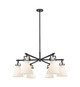 Innovations - 411-6CR-BK-G411-7WH - Six Light Chandelier - Downtown Urban - Matte Black