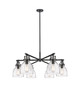 Innovations - 411-6CR-BK-G412-7CL - Six Light Chandelier - Downtown Urban - Matte Black