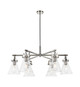 Innovations - 411-6CR-PN-G411-7CL - Six Light Chandelier - Downtown Urban - Polished Nickel