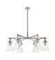 Innovations - 411-6CR-PN-G411-7SDY - Six Light Chandelier - Downtown Urban - Polished Nickel