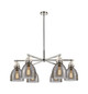 Innovations - 411-6CR-PN-G412-7SM - Six Light Chandelier - Downtown Urban - Polished Nickel