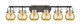 Innovations - 423-6W-BK-G410-6ME - Six Light Bath Vanity - Downtown Urban - Matte Black