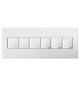 adorne Six-Gang Screwless Wall Plate with Microban (AWP6GWHW1)