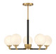 Lighting One E - V6-L1-9605-5-143 - Five Light Chandelier - Dresden - Matte Black w/ Warm Brass