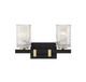 Lighting One E - V6-L8-3601-2-143 - Two Light Bathroom Vanity - Keene - Matte Black w/ Warm Brass